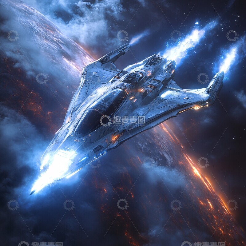 高清大图下载【趣麦麦图】星际战机太空飞行2