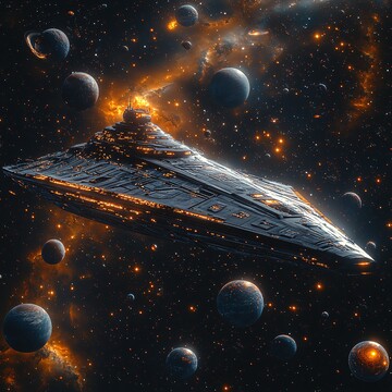 星际飞船与行星群1