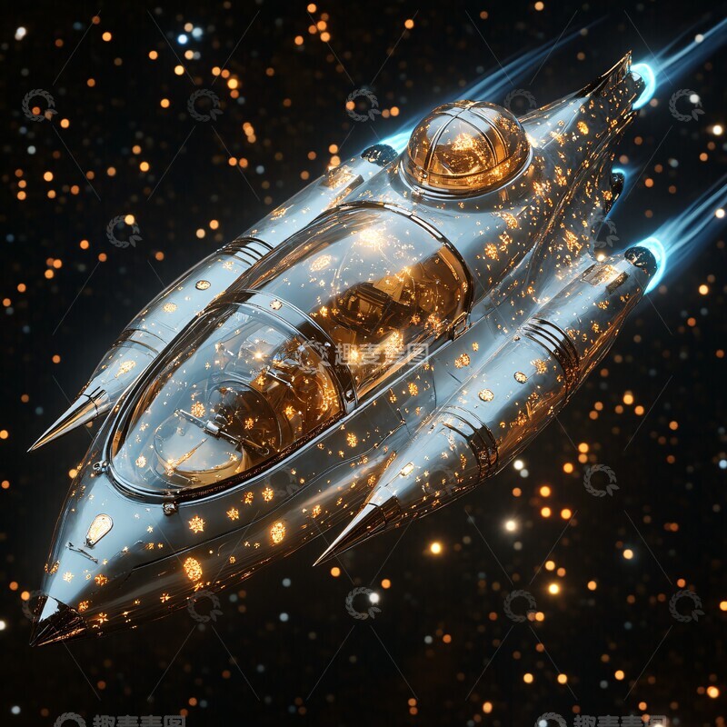 高清大图下载【趣麦麦图】五角星飞船图1