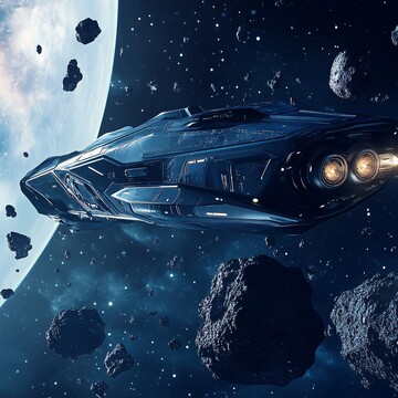 太空飞船与小行星