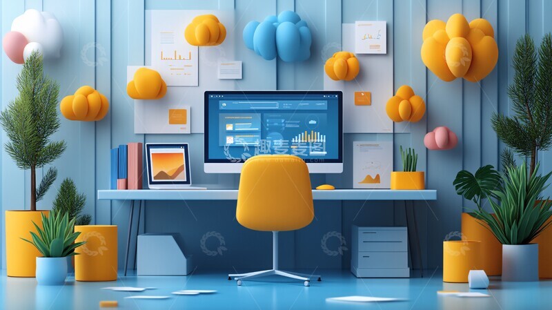 高清大图下载【趣麦麦图】虚拟会议互动展示2