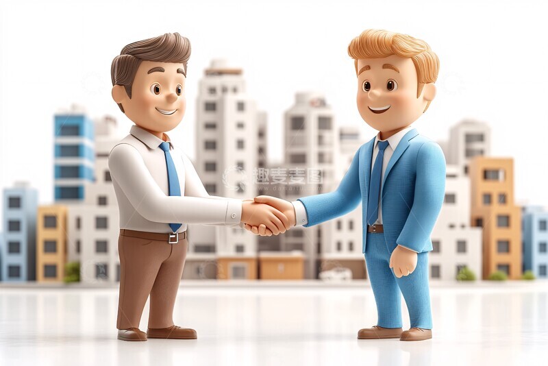 高清大图下载【趣麦麦图】两人握手商业背景3