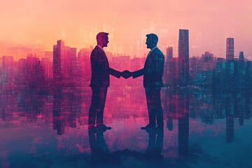 两人握手商业背景2