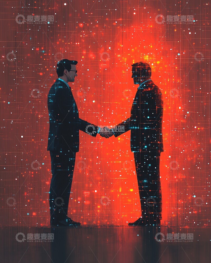 高清大图下载【趣麦麦图】职业与数字形象握手3