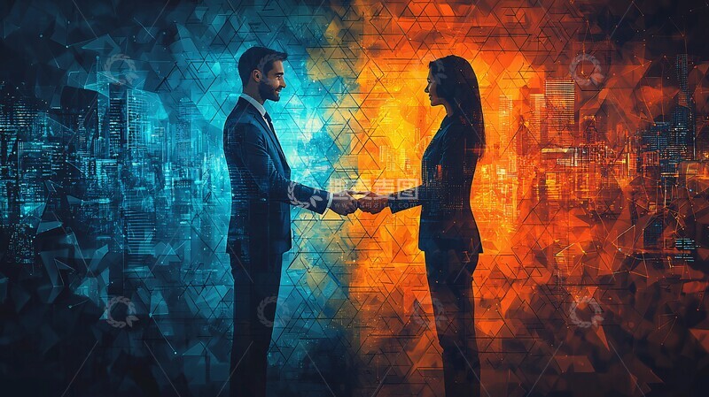 高清大图下载【趣麦麦图】性别平等握手海报3