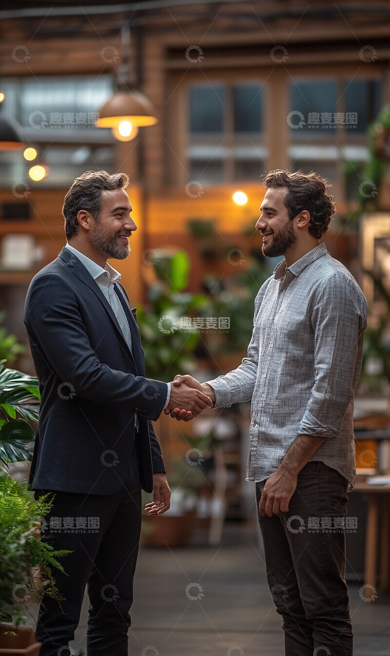 高清大图下载【趣麦麦图】经理与客户握手2