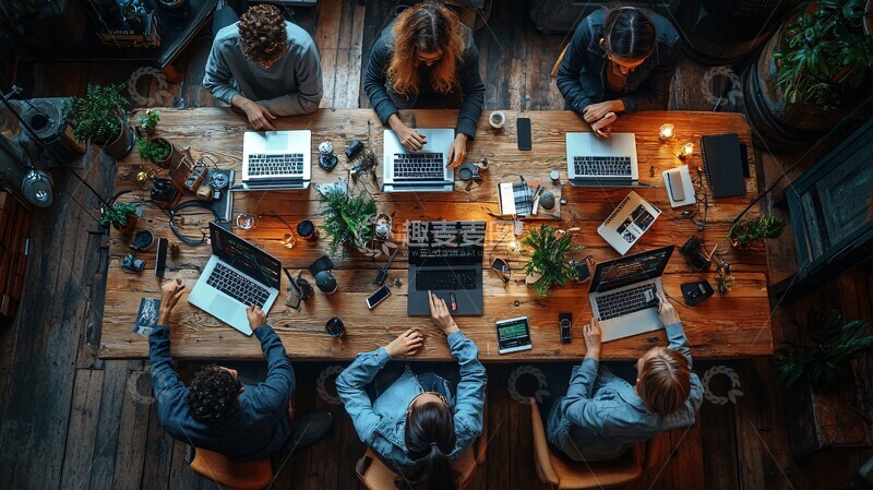 高清大图下载【趣麦麦图】创业团队科技创意1