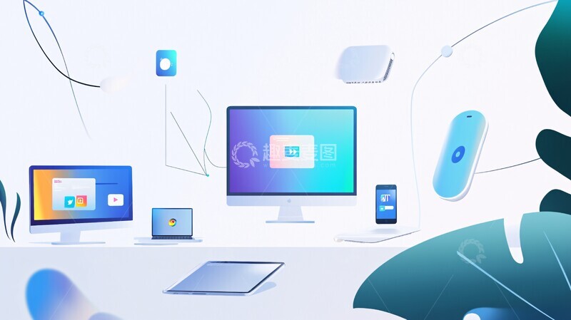 高清大图下载【趣麦麦图】智能设备互联界面3