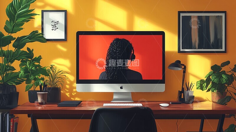 高清大图下载【趣麦麦图】在线会议屏幕画面2