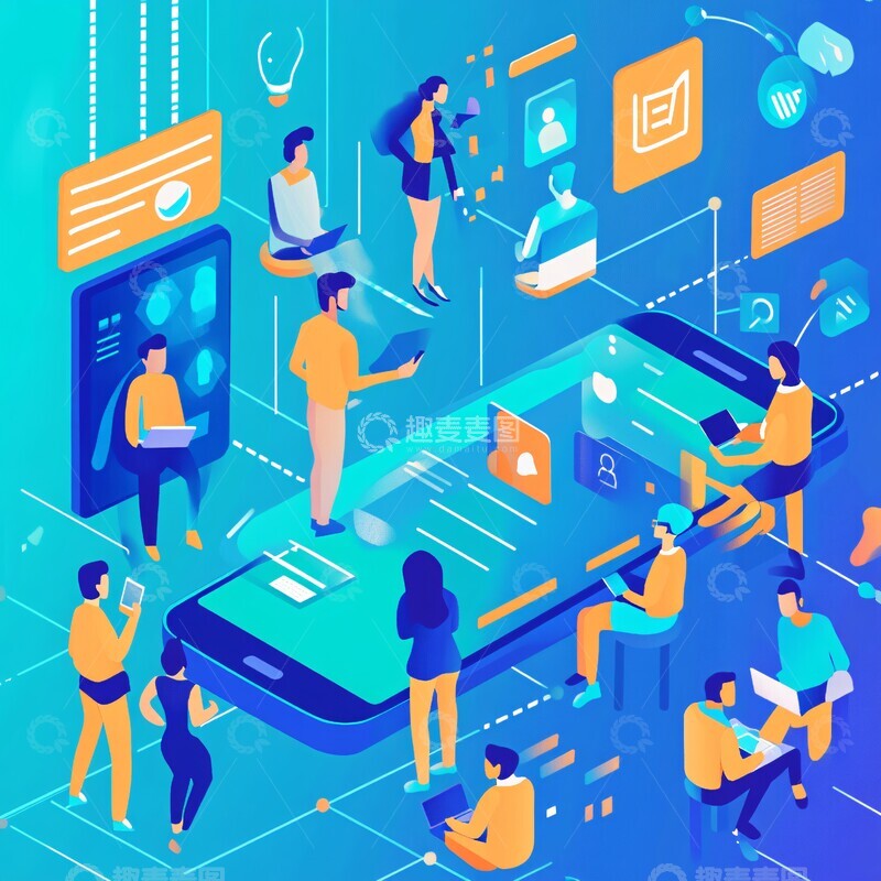 高清大图下载【趣麦麦图】智能手机社交互动1