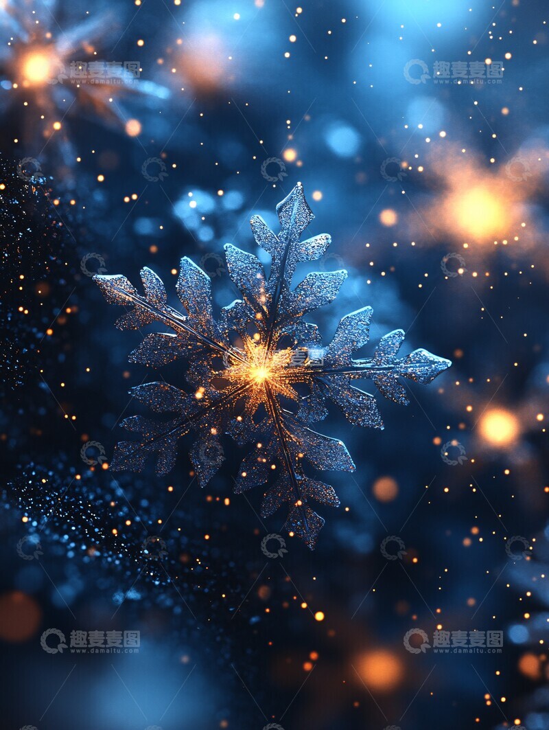 高清大图下载【趣麦麦图】新年雪景灯光2