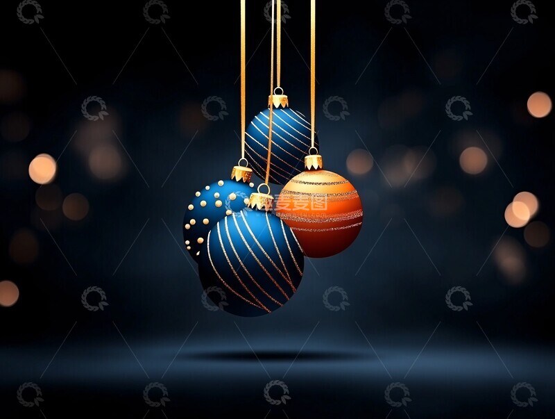 高清大图下载【趣麦麦图】金色雪景装饰3