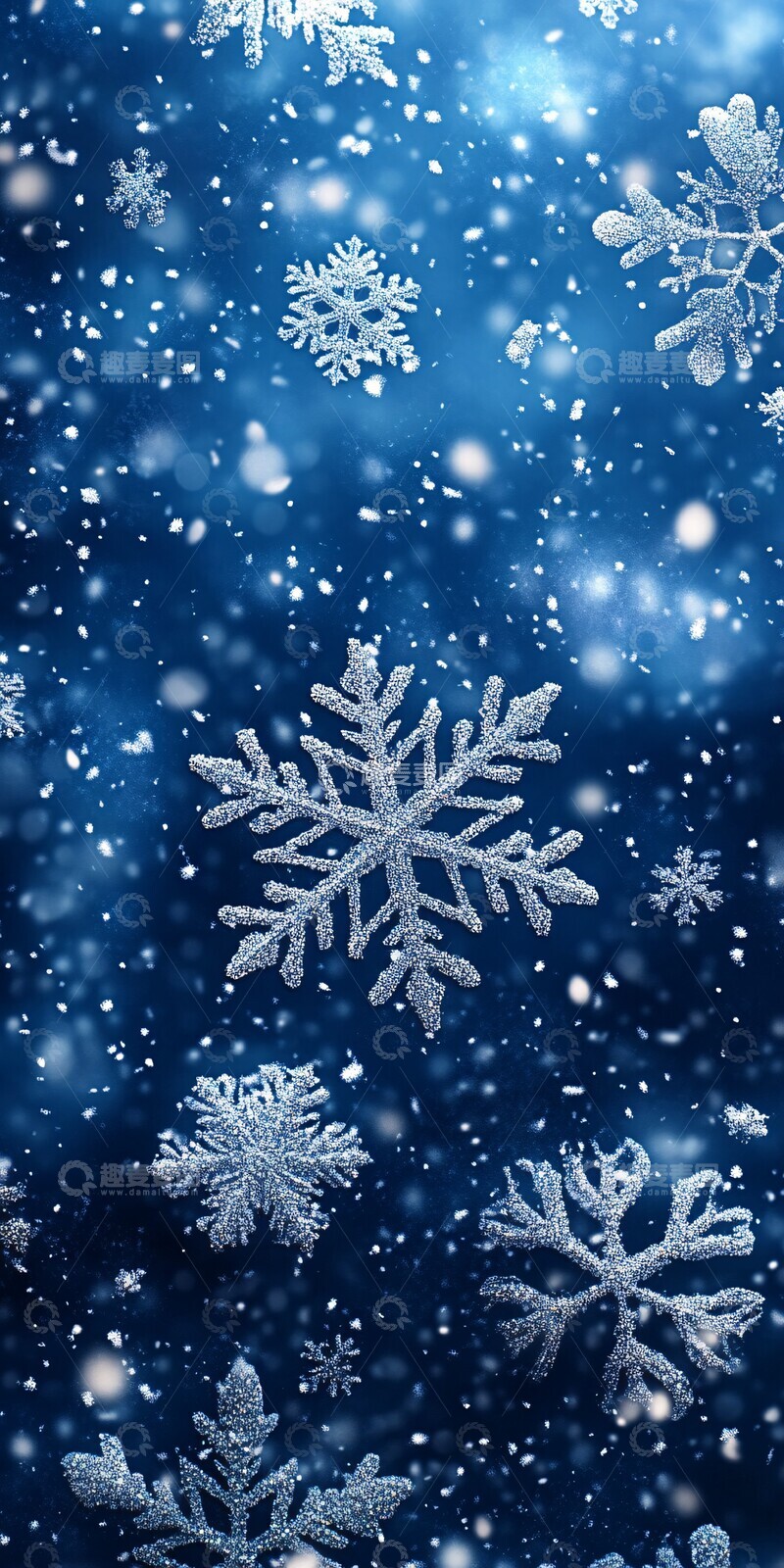 高清大图下载【趣麦麦图】雪花飘落背景7