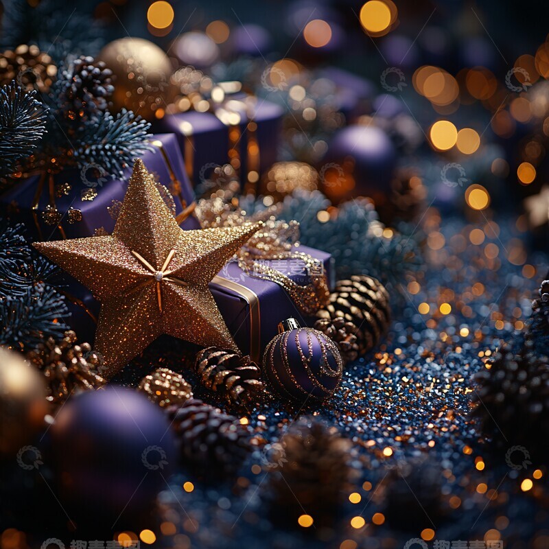 高清大图下载【趣麦麦图】金光闪闪的贺卡2