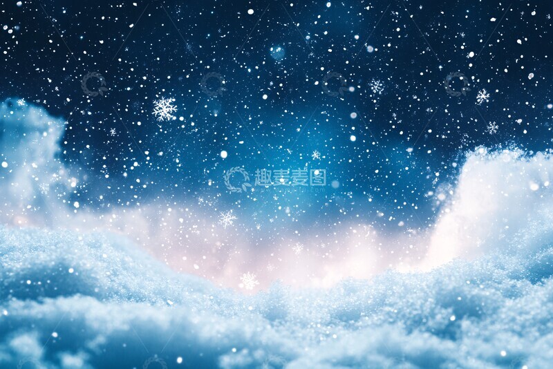 高清大图下载【趣麦麦图】雪花蓝色渐变邀请2
