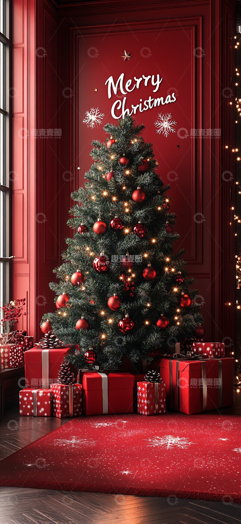 圣诞装饰红色背景3