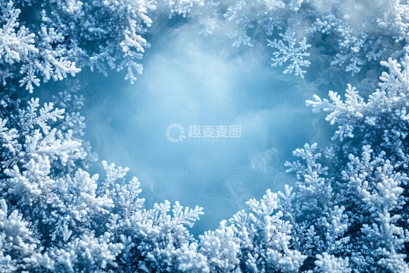 高清大图下载【趣麦麦图】雪冰花纹框架3