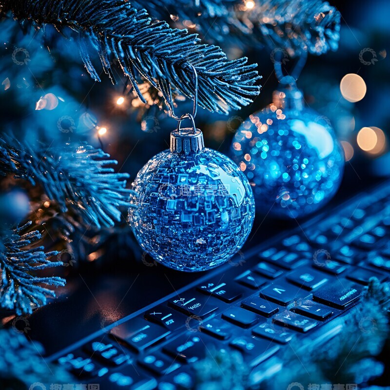 高清大图下载【趣麦麦图】电子树新年卡片2