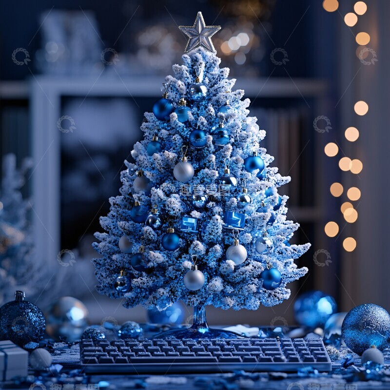 高清大图下载【趣麦麦图】电子树新年卡片3