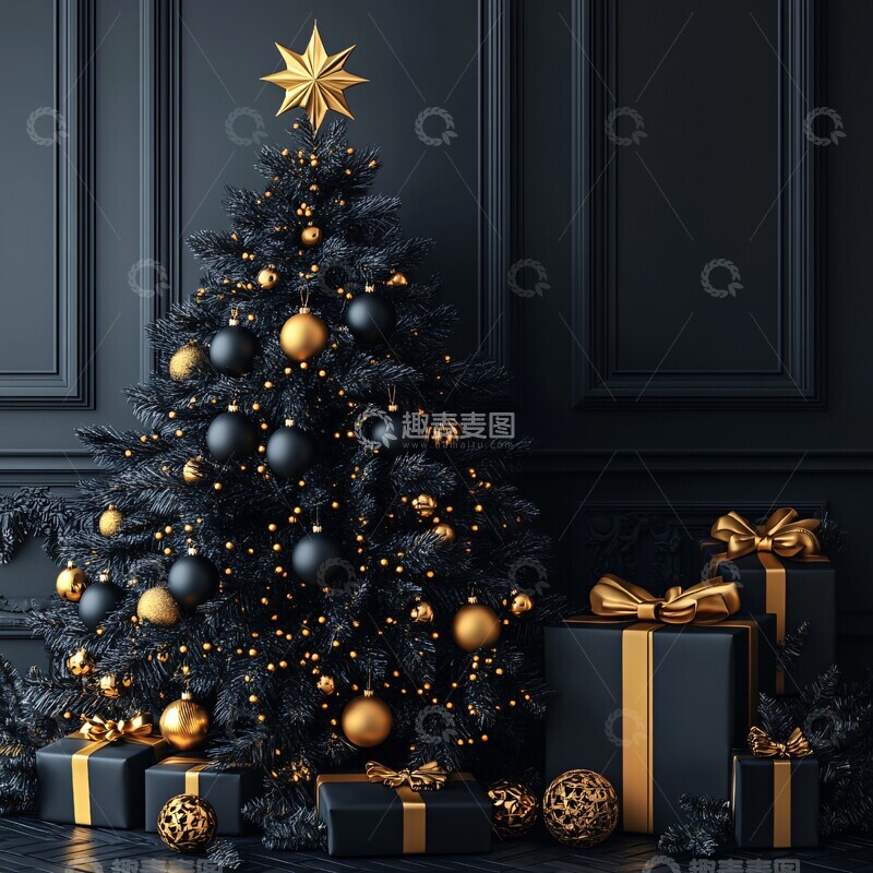 高清大图下载【趣麦麦图】圣诞树与新年玩具2