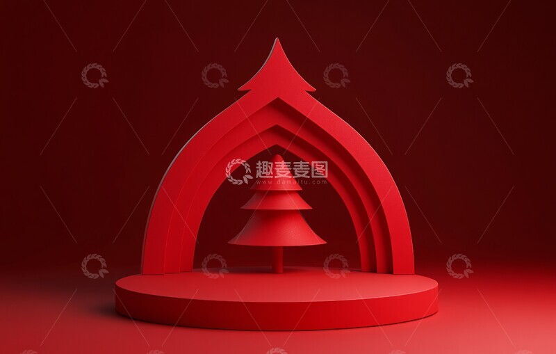 高清大图下载【趣麦麦图】圣诞背景产品展示台2