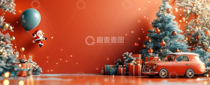 高清大图下载【趣麦麦图】圣诞树礼物气球1
