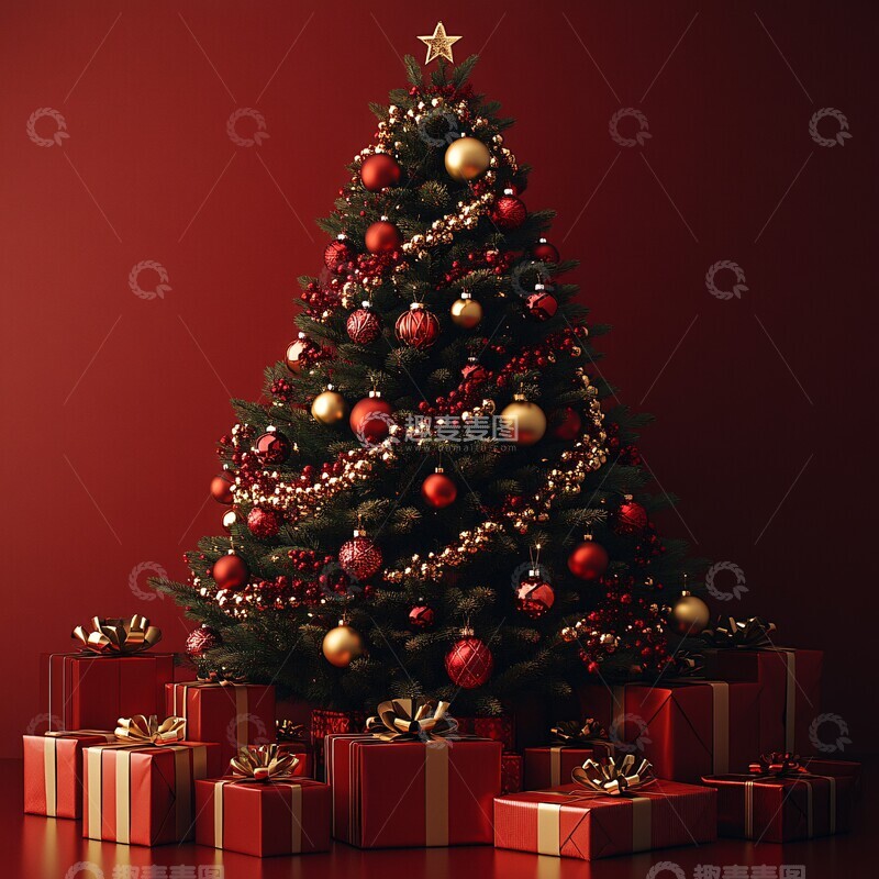 高清大图下载【趣麦麦图】圣诞树与礼物14