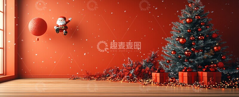 高清大图下载【趣麦麦图】圣诞树礼物气球2