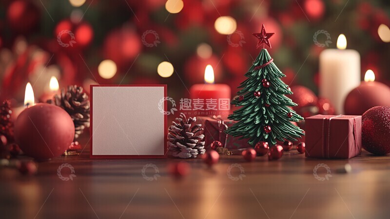 高清大图下载【趣麦麦图】圣诞树装饰卡片1