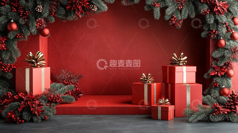 高清大图下载【趣麦麦图】圣诞电商展示场景