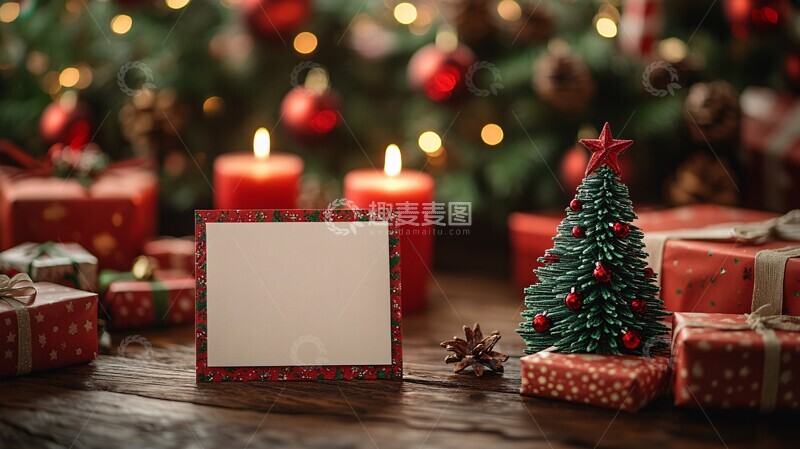 高清大图下载【趣麦麦图】圣诞树装饰卡片