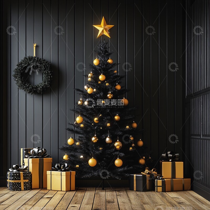 高清大图下载【趣麦麦图】圣诞树与新年玩具1