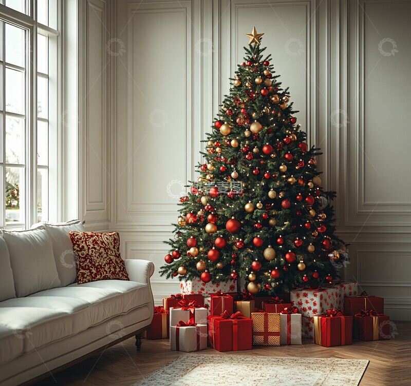 高清大图下载【趣麦麦图】圣诞树与新年装饰