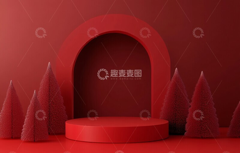 高清大图下载【趣麦麦图】圣诞背景产品展示台1