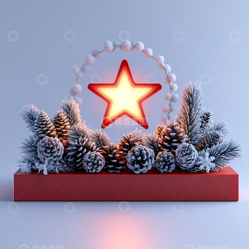 红色展台星辰松果2