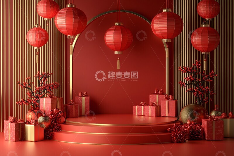 高清大图下载【趣麦麦图】圆形舞台节日装饰