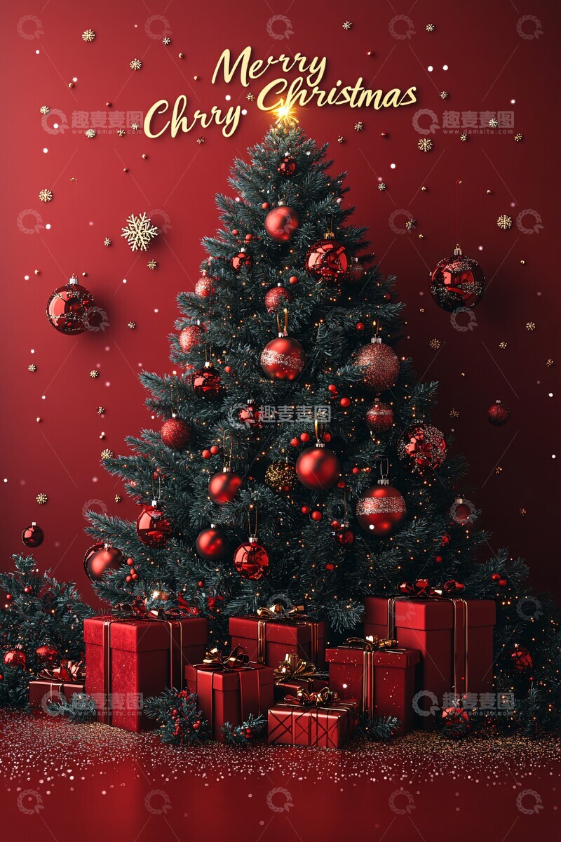 高清大图下载【趣麦麦图】圣诞树与礼物20