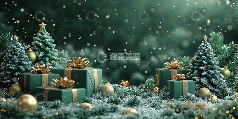 高清大图下载【趣麦麦图】圣诞树绿植装饰2