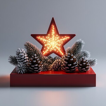 红色展台星辰松果1