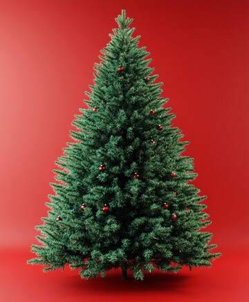 红色背景圣诞树3