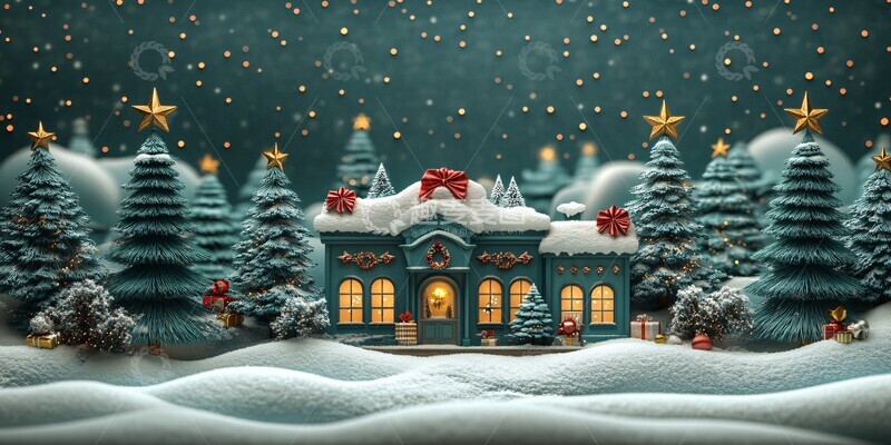 高清大图下载【趣麦麦图】圣诞树绿植装饰1