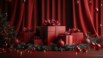 红色礼盒圣诞装饰2