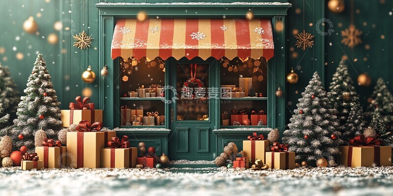 高清大图下载【趣麦麦图】圣诞树绿植装饰