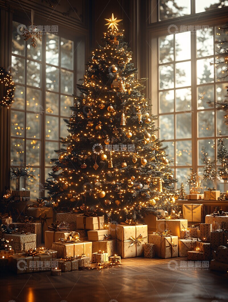高清大图下载【趣麦麦图】圣诞树礼品装饰
