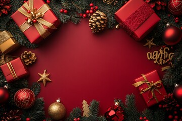 圣诞文字金红装饰1