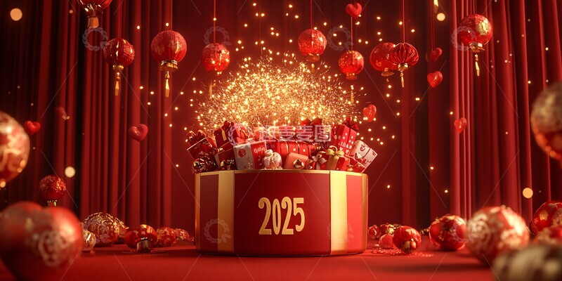 高清大图下载【趣麦麦图】新年礼物盒新年礼物盒数字1