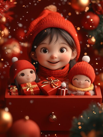 红色礼盒圣诞购物1