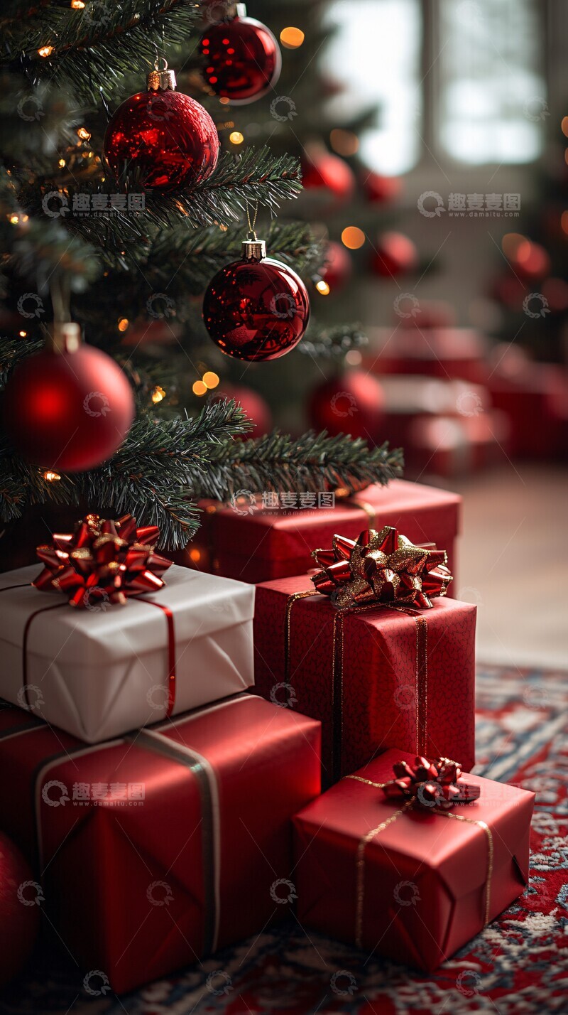 高清大图下载【趣麦麦图】圣诞树挂满礼物1