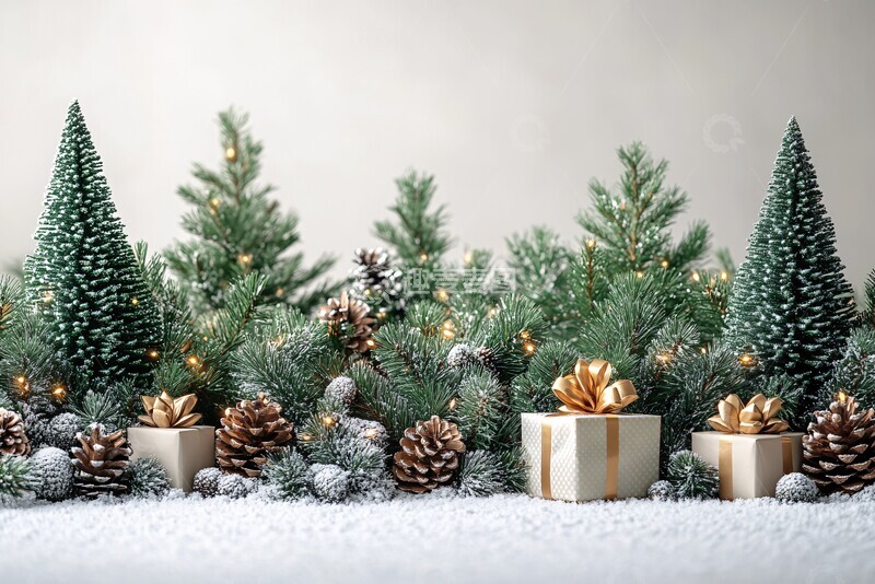 高清大图下载【趣麦麦图】白色现代圣诞背景