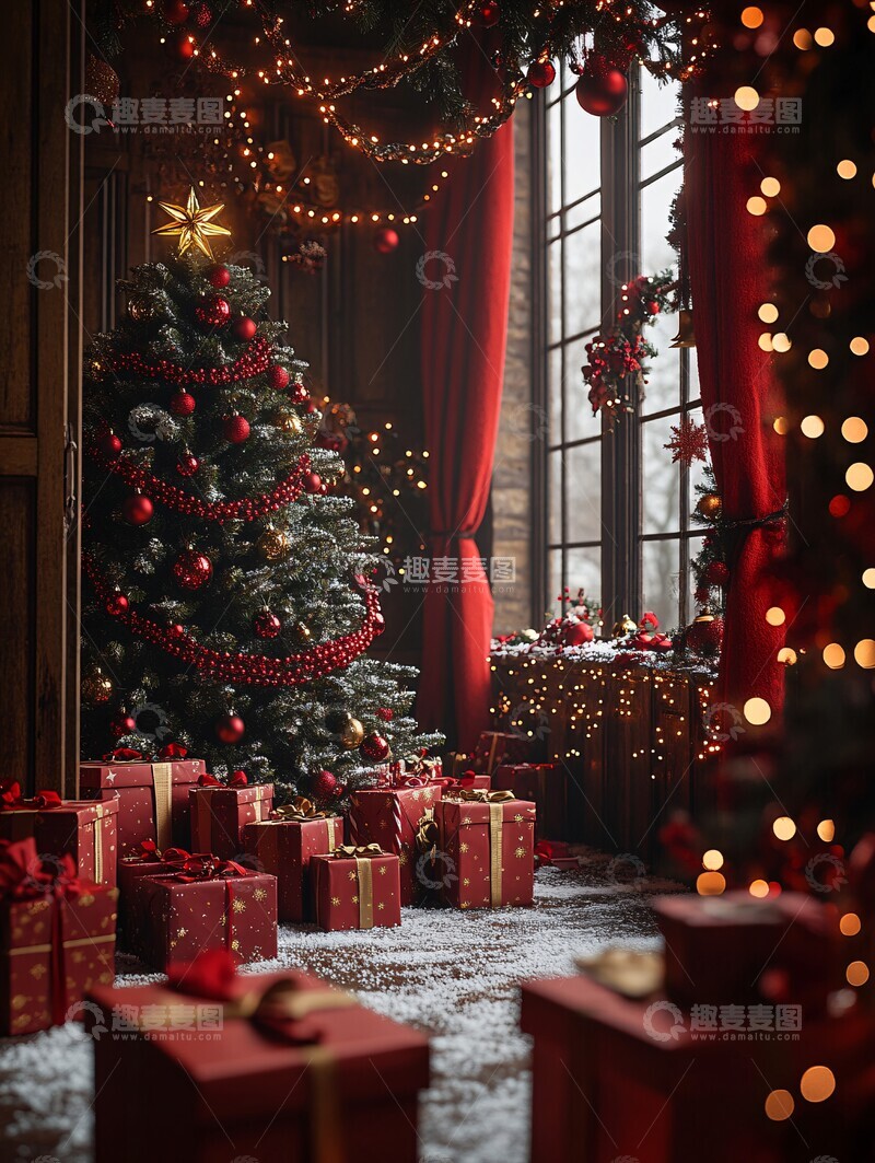 圣诞装饰室内景